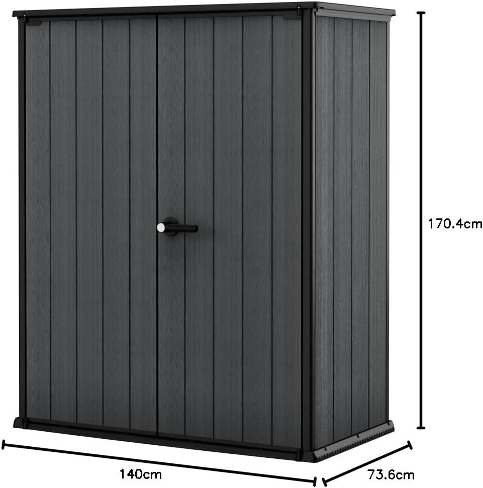 4×2 Cortina Alto Heavy Duty Vertical Plastic Garden Shed with Shelves